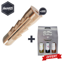 PACK PROMO 6000 CHEVILLES GRIPPON BLANC Ø6 + + 1 TRIO VIN OFFERT
